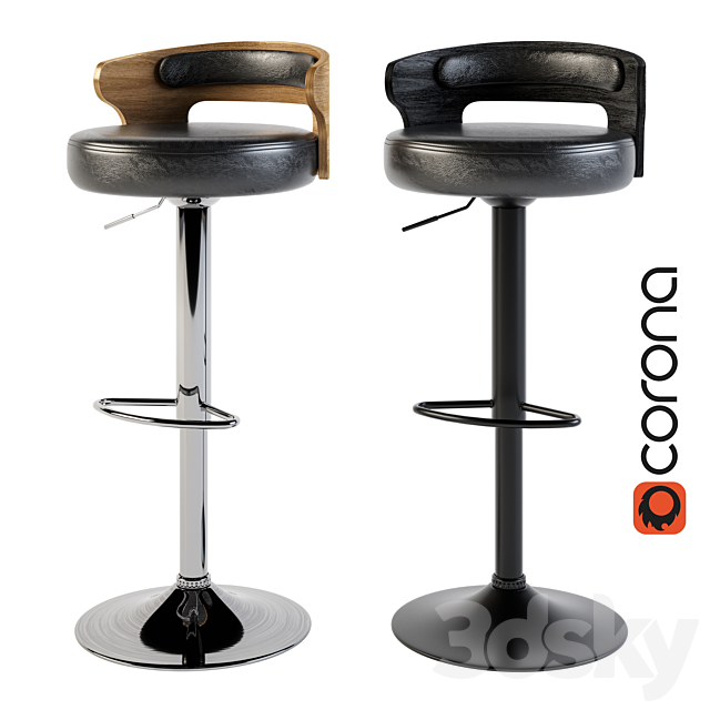 Dallas bar stool 3DSMax File - thumbnail 1