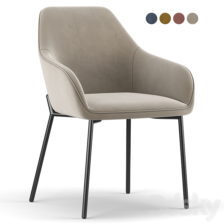 Daniella Dining Chair 3DS Max Model - thumbnail 1