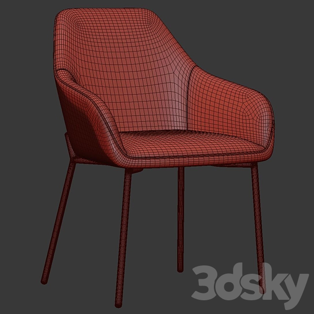 Daniella Dining Chair 3DS Max Model - thumbnail 5