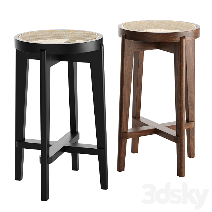 Dareau Bar & Counter Stool by Eichholtz 3DS Max Model - thumbnail 1