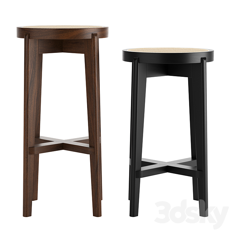 Dareau Bar & Counter Stool by Eichholtz 3DS Max Model - thumbnail 2