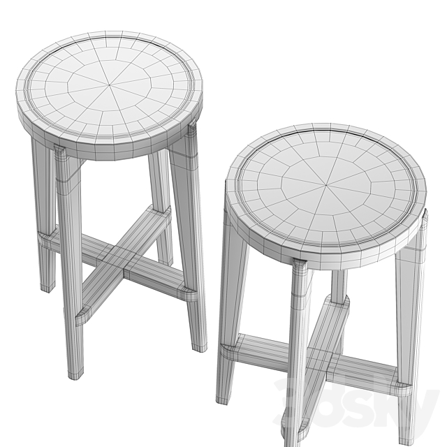 Dareau Bar & Counter Stool by Eichholtz 3DSMax File - thumbnail 4