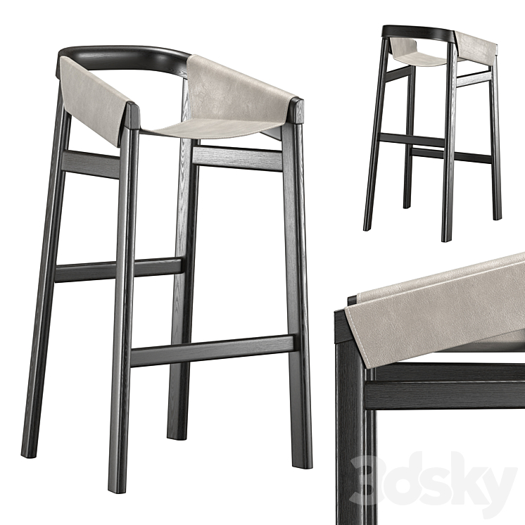 Dartagnan Barstool 3DS Max Model - thumbnail 1