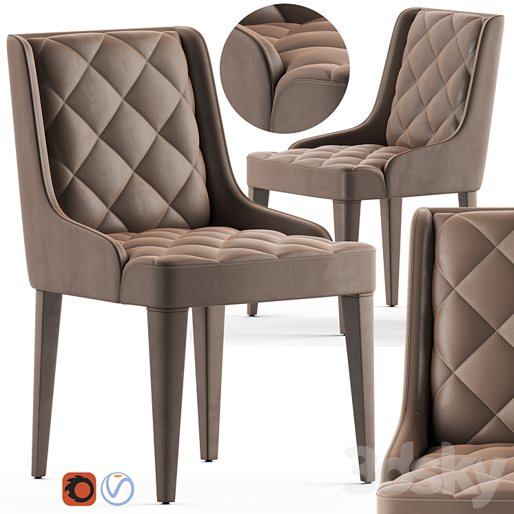 Daytona hanna chair 3DS Max Model - thumbnail 1