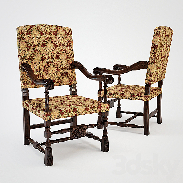 Debenham Antiques Ltd 19 Century Throne Chair 3ds Max - thumbnail 1