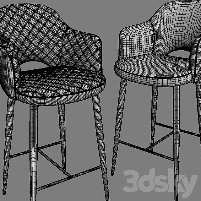 Deephouse. Bar chair Martin 3DS Max Model - thumbnail 5