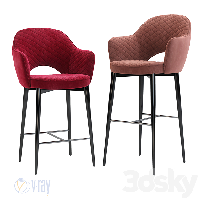 Deephouse. Bar semi-bar stool Martin Livorno Ferrara 3DS Max Model - thumbnail 4