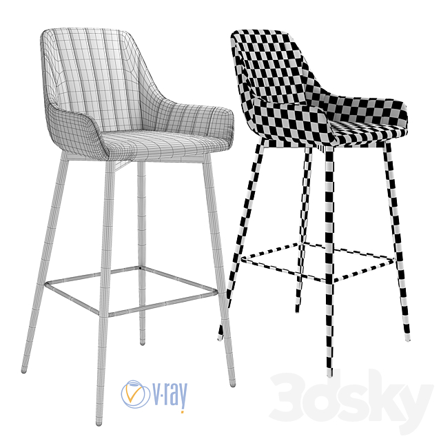 Deephouse. Bar stool Hamburg. 3DSMax File - thumbnail 3