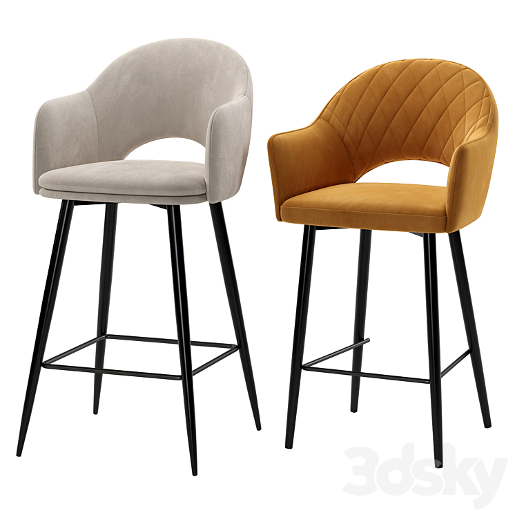 Deephouse. Bar stool Maghreb Bellagio 3DS Max Model - thumbnail 1