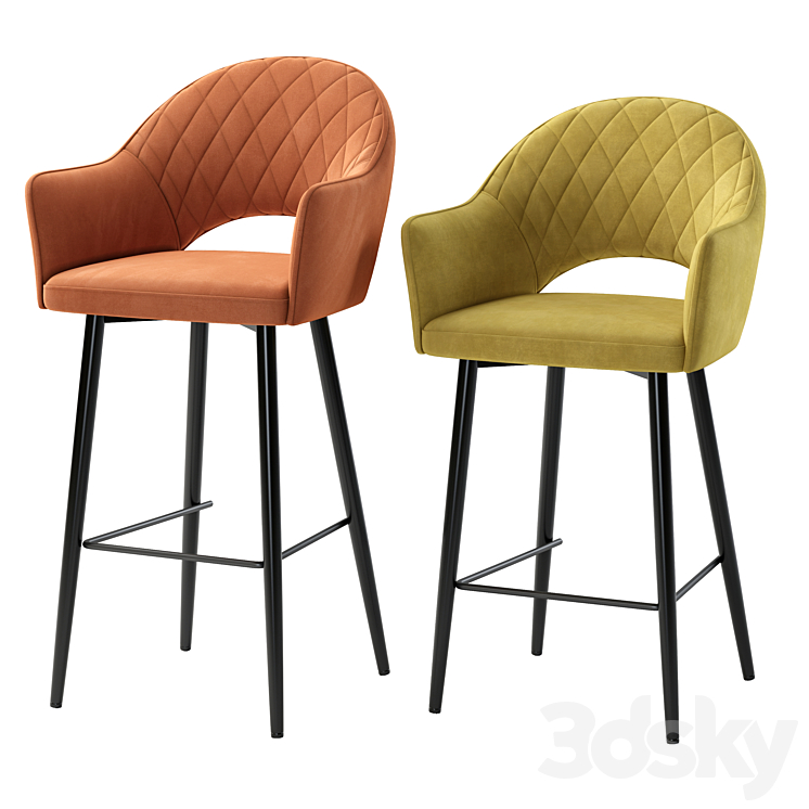 Deephouse. Bar stool Maghreb Bellagio 3DS Max Model - thumbnail 2