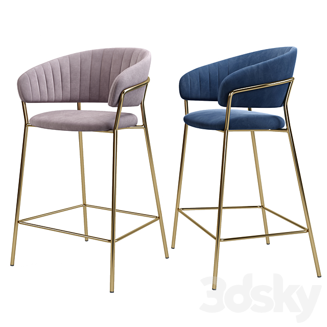 Deephouse. Bar stool Pisa Livorno 3DS Max Model - thumbnail 2