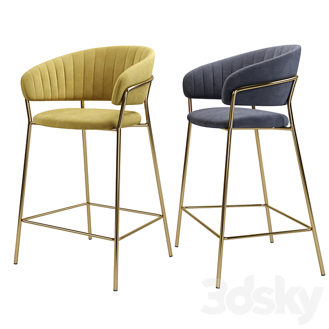 Deephouse. Bar stool Pisa Livorno 3DS Max Model - thumbnail 3