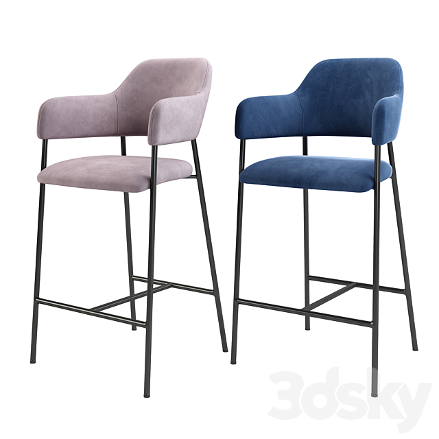 Deephouse. Bar stool Pisa Livorno 3DS Max Model - thumbnail 4