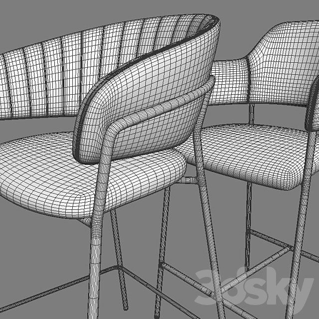 Deephouse. Bar stool Pisa Livorno 3DS Max Model - thumbnail 5