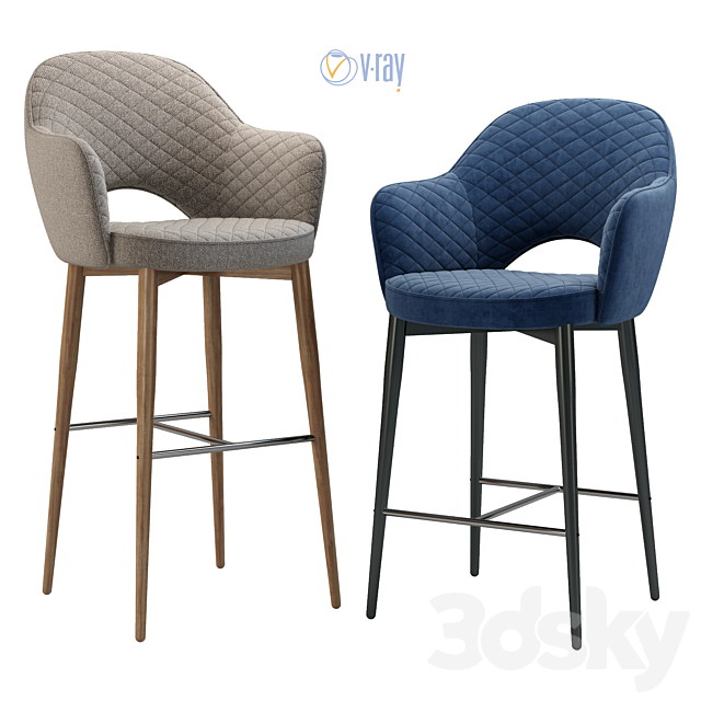 Deephouse. Bar stool semi-bar Martin 3ds Max - thumbnail 3