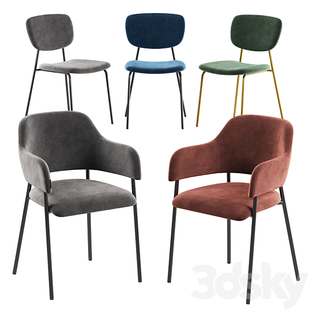 Deephouse chair Livorno Pisa Kerner La forma konnie 3DS Max Model - thumbnail 3