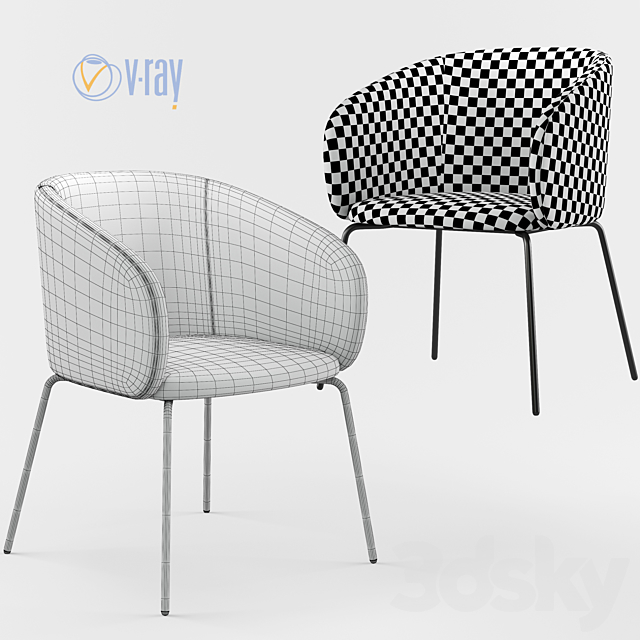 Deephouse. chair lucerne. art. 53483 53484 3ds Max - thumbnail 3