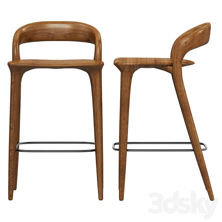 Deephouse semi-bar chair Lugano 3DS Max Model - thumbnail 2