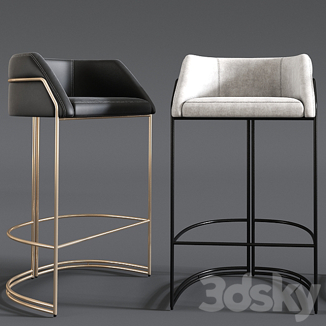 Deja vu bar stool gio pagani 3DS Max Model - thumbnail 2