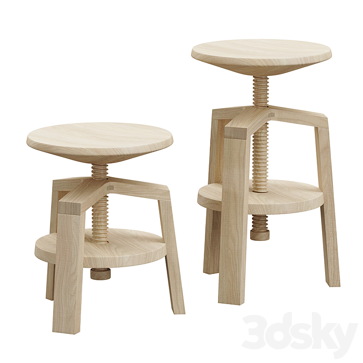 delavelle design stool 3DS Max Model - thumbnail 1