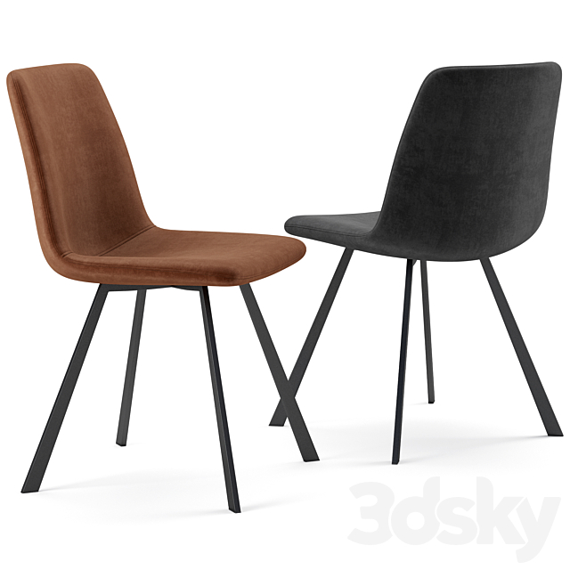 Delta Side Chair Contract Furniture 3DS Max Model - thumbnail 2