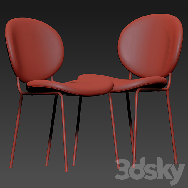 Demi Dining Chair Velvet 3ds Max - thumbnail 3