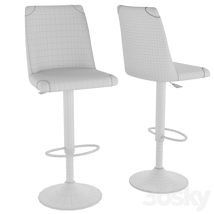 Denver stool 3DS Max Model - thumbnail 2