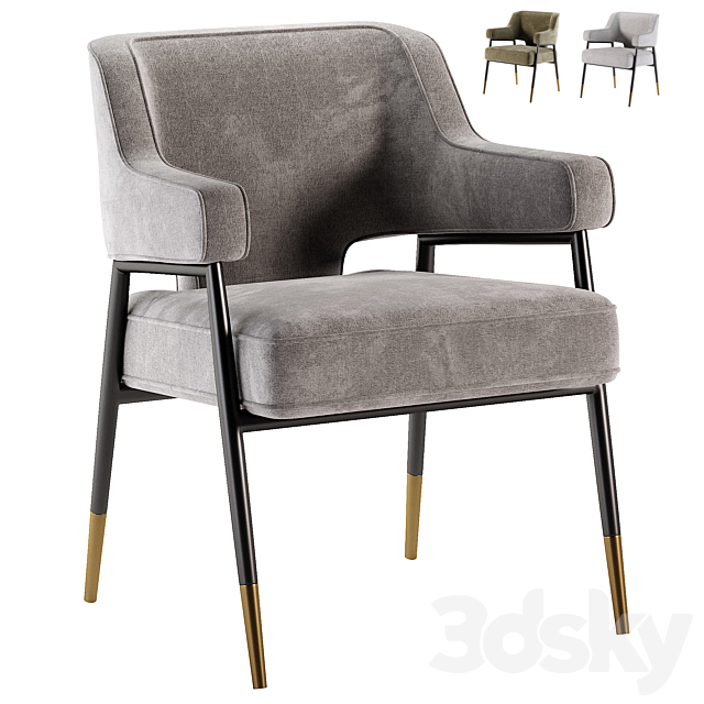 Derome Dining Armchair – Polo Club Stone 3ds Max - thumbnail 1