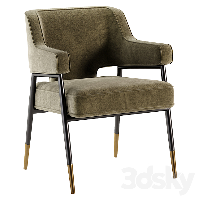 Derome Dining Armchair – Polo Club Stone 3ds Max - thumbnail 2