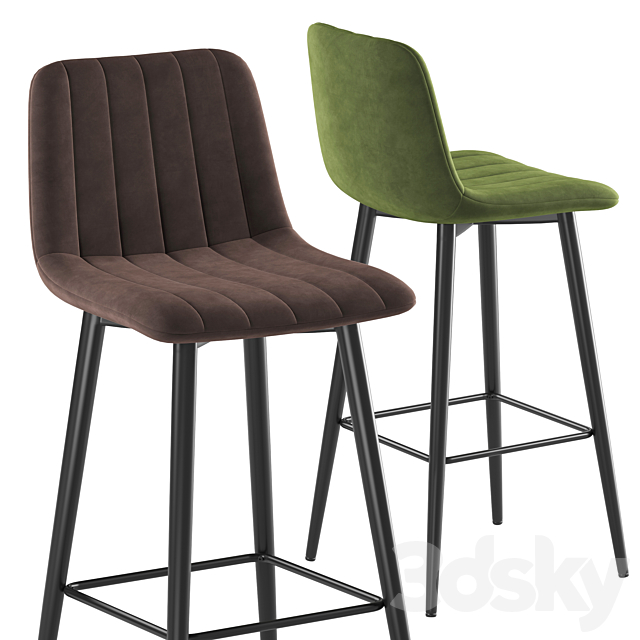 Derry bar stool 3DS Max Model - thumbnail 2