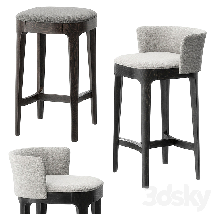 Devon barstool by Molteni 3DS Max Model - thumbnail 1