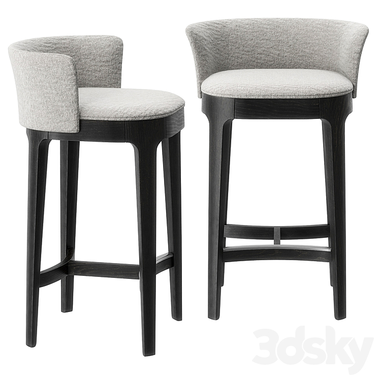 Devon barstool by Molteni 3DS Max Model - thumbnail 2