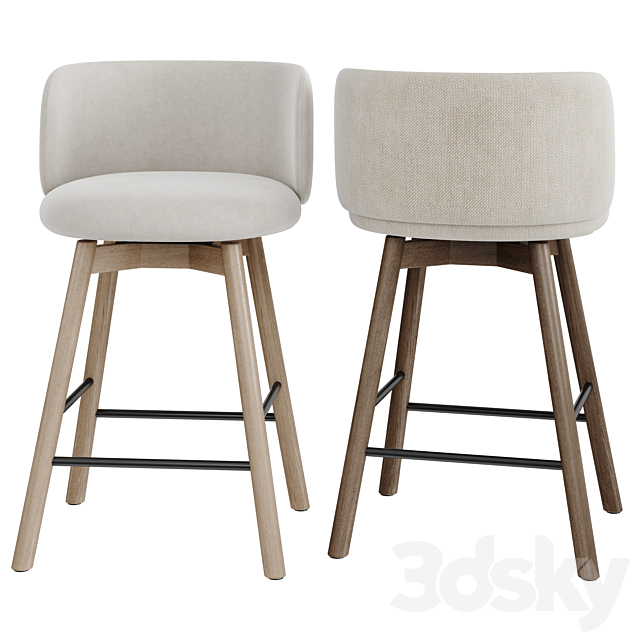 Devon Counter Stool by West Elm 3ds Max - thumbnail 2