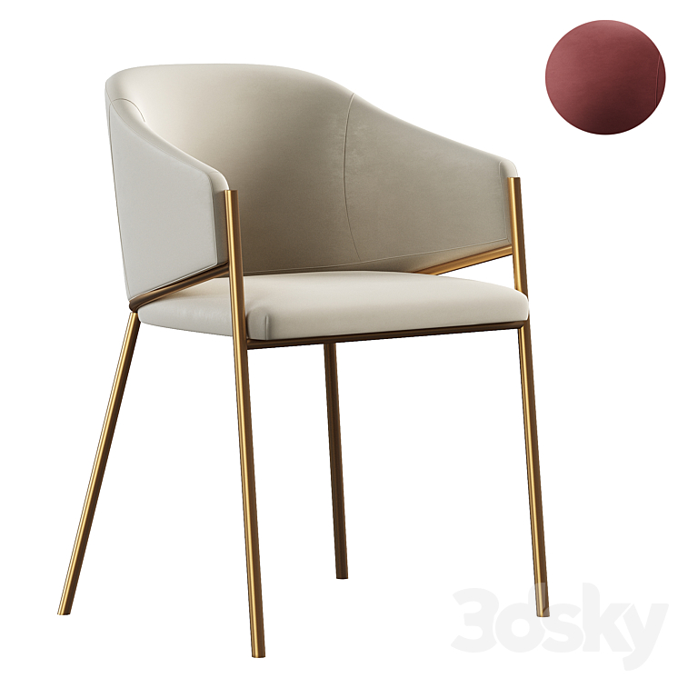 Dill dining chair 3DS Max Model - thumbnail 3