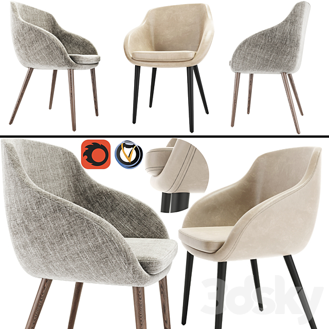 Dining chair 3DSMax File - thumbnail 1