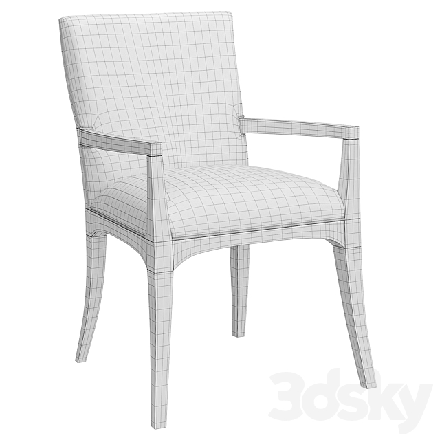 Dining chair Fusion Arm Chair Caracole with armrests 3ds Max - thumbnail 2