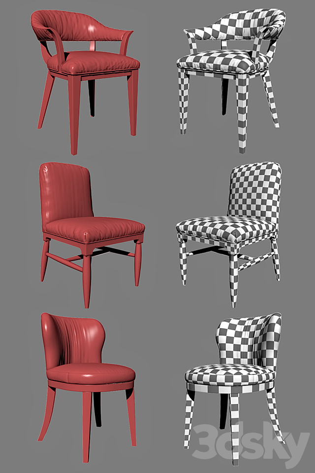 DINING CHAIR Pack – Set II 3DS Max Model - thumbnail 3