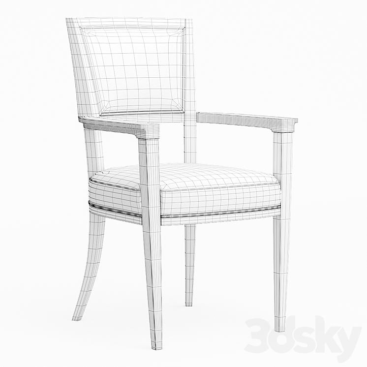 Dining chair with armrests Moderne Arm Chair Caracole 3DS Max - thumbnail 2