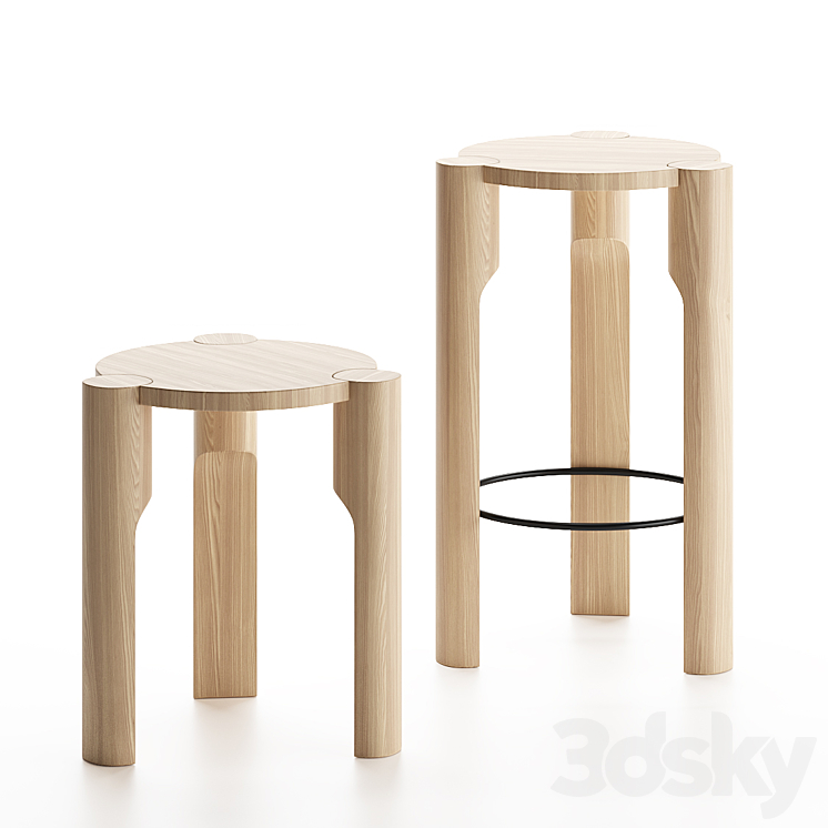 DOMUS | Stools By Omelett Editions 3DS Max Model - thumbnail 1