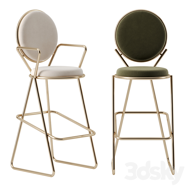 Double Zero barstool by Moroso 3DS Max Model - thumbnail 1