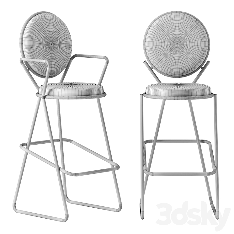 Double Zero barstool by Moroso 3DS Max Model - thumbnail 2