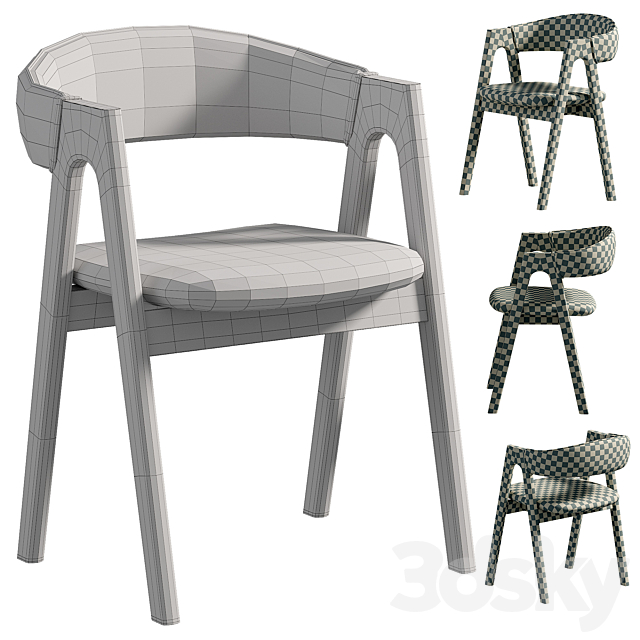 Dublin chair 3DS Max Model - thumbnail 4