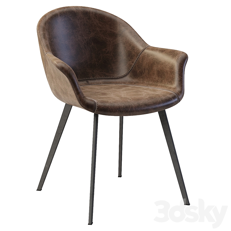 Dublin Mid-Century Modern Dining Tub Chair 3DS Max Model - thumbnail 1