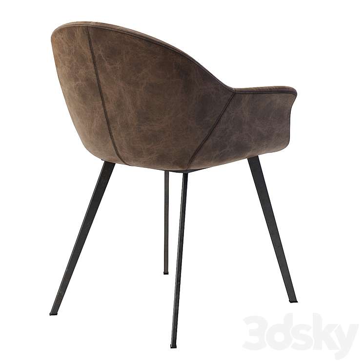 Dublin Mid-Century Modern Dining Tub Chair 3DS Max Model - thumbnail 2