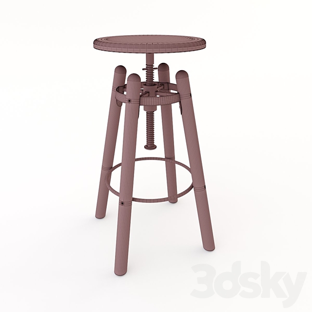 Duval Adjustable Stool 3DSMax File - thumbnail 2