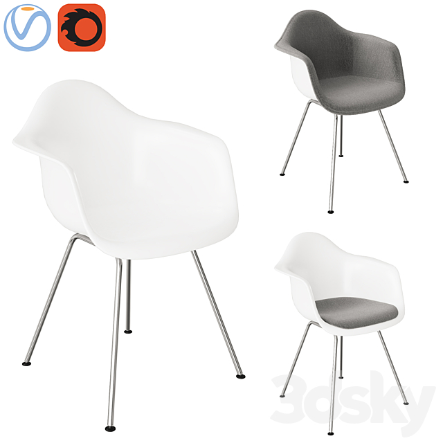 Eames plastic armchair 3ds Max - thumbnail 1