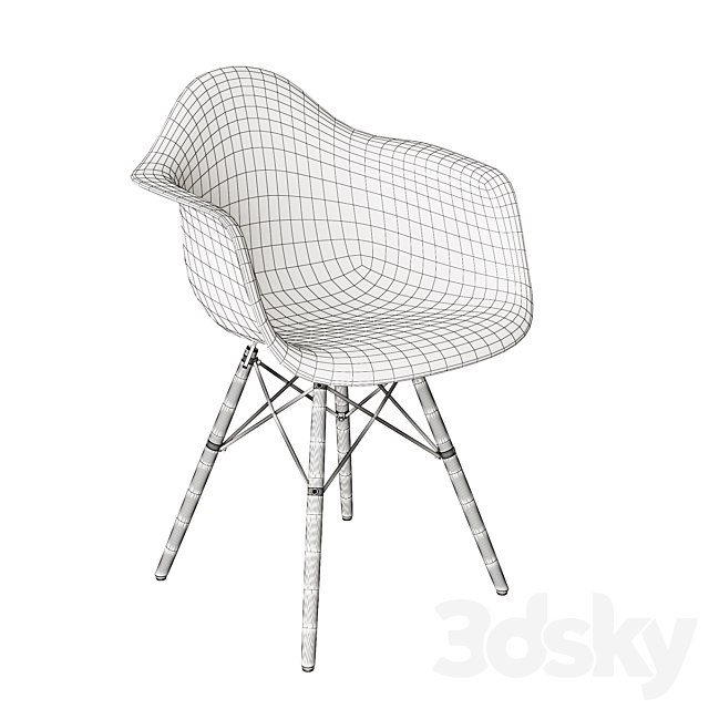 Eames plastic armchair 3DS Max Model - thumbnail 3