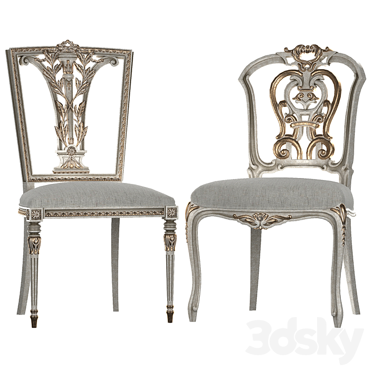 Ebanista Dauphine chairs 3DS Max Model - thumbnail 1