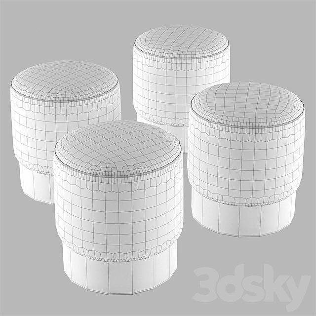 EICHHOLTZ _ Stool Pall Mall 3DS Max Model - thumbnail 3