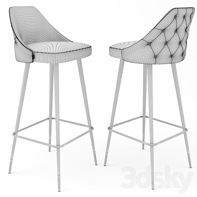 Eichholtz Bar Stool Cedro 3DS Max Model - thumbnail 4